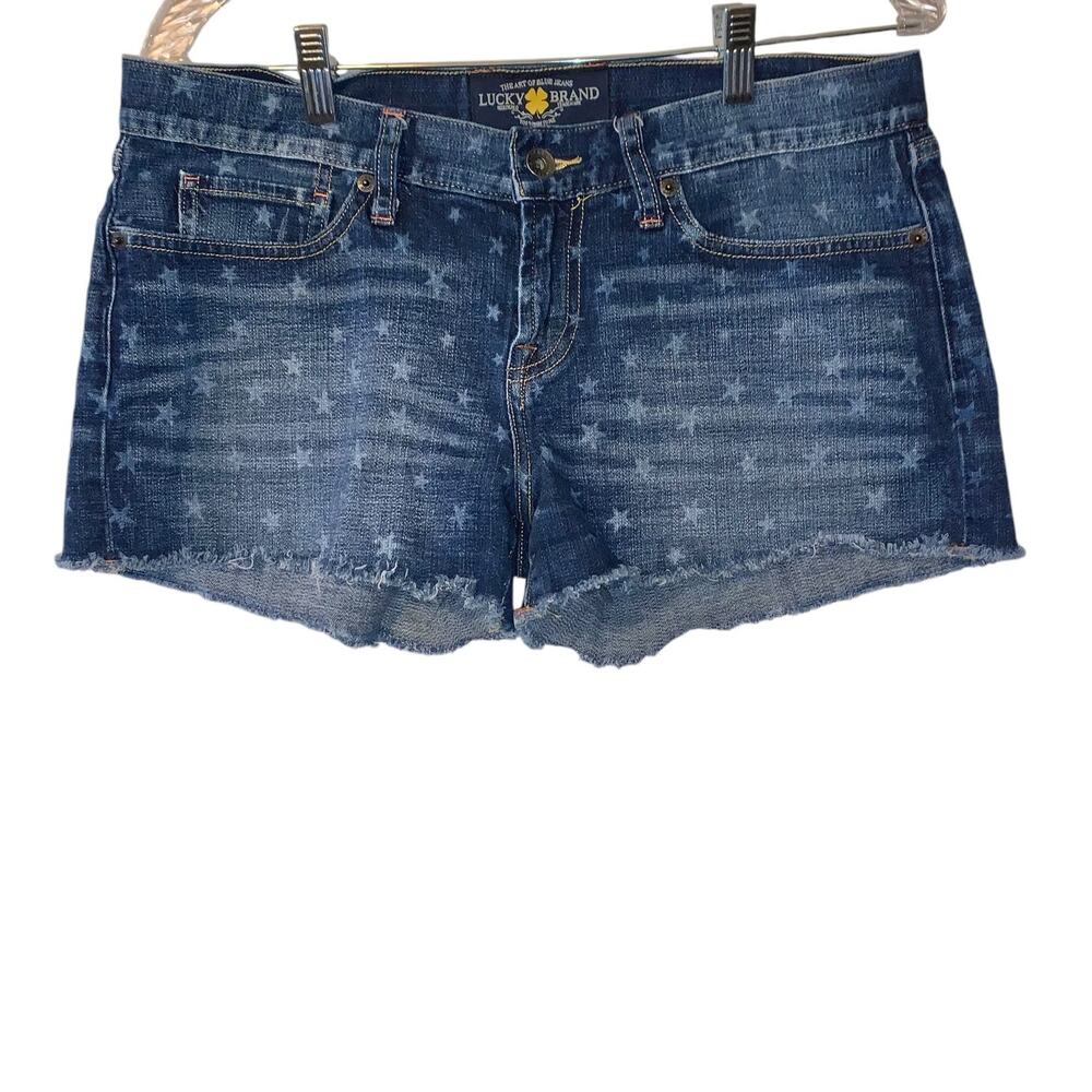 Lucky Brand Cut Off Stars Jean Shorts sz 8 - Picture 6 of 9